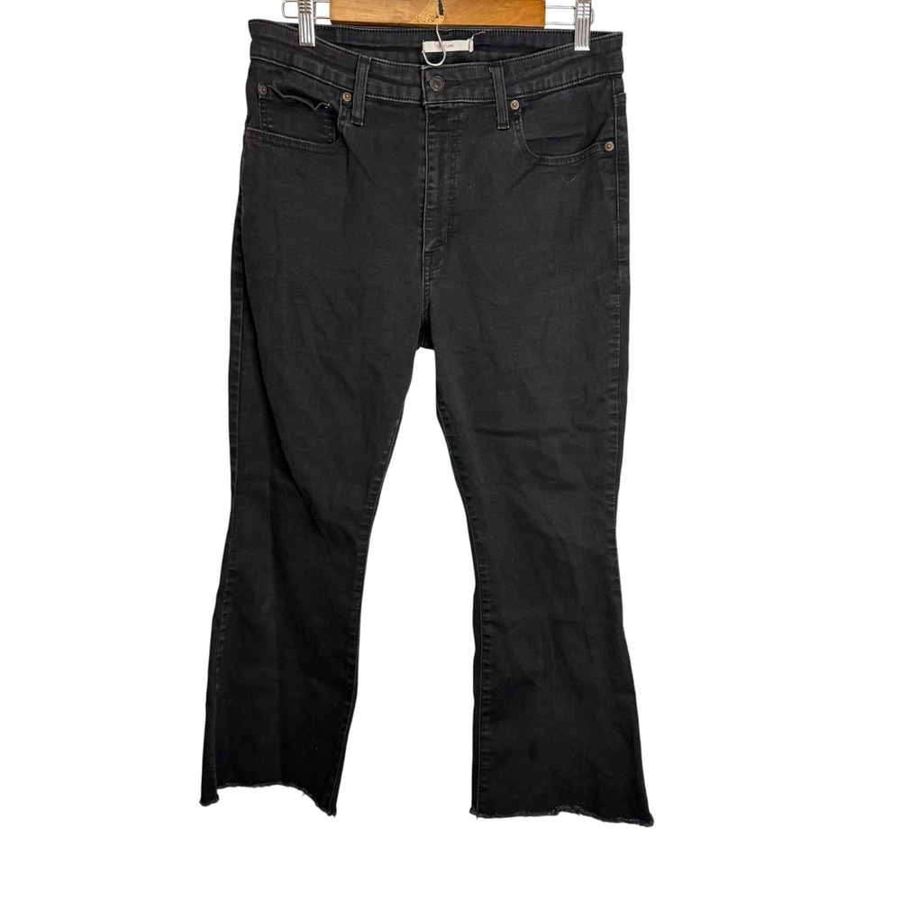Levi's Jeans Women's Size 33 726 Flare High Rise Raw Hem Black